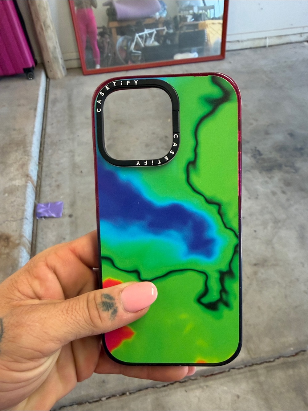 Casetify Neon Green and Pink Phone Case iPhone 15 pro max